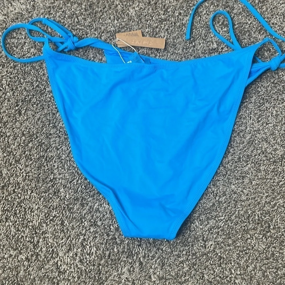 NWT Skims swim dippy tie bottom Sz 4x turquoise